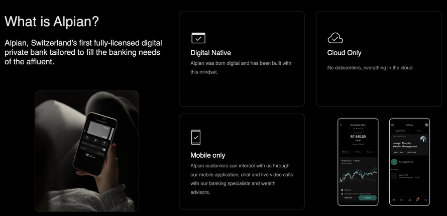 Alpian FinTech in Switzerland Mobile First Cloud Only