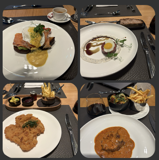 Lufthansa First Class Lounge Food for Breakfast, Lunch, and Dinner