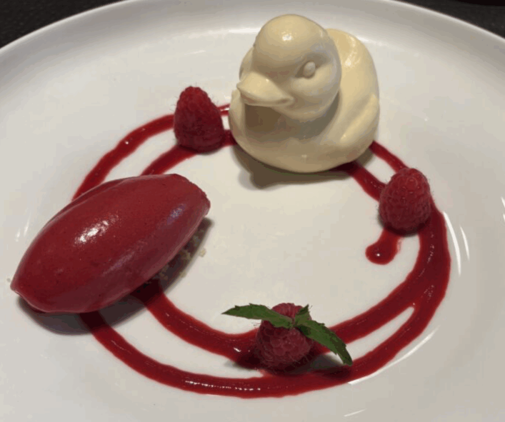 Lufthansa Signature First Class Duck with Chocolate and Sorbet