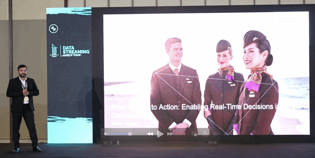 Rajeev Nair from Etihad Airways Speaking at Data Streaming World Tour DSWT from Confluent in Dubai